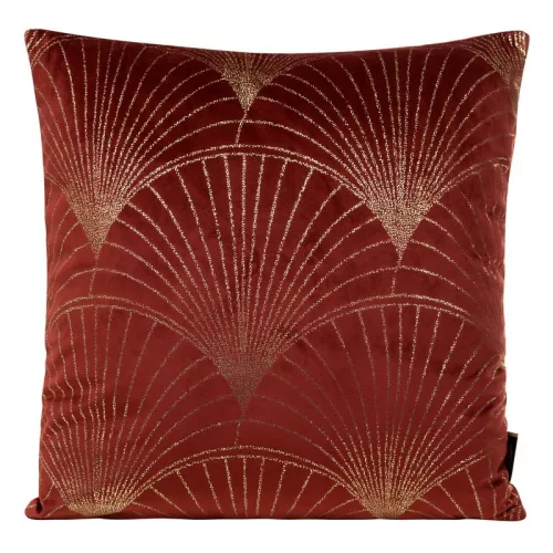 Blink21 bársony párnahuzat Téglavörös/világos arany 45x45 cm