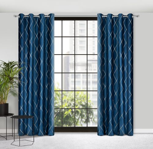Margo Pierre Cardin bársony sötétítő függöny Gránátkék/arany 140x250 cm