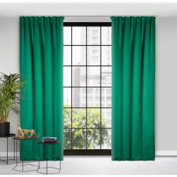   Milan dekor függöny mennyezeti sínhez Sötétzöld 140x300 cm