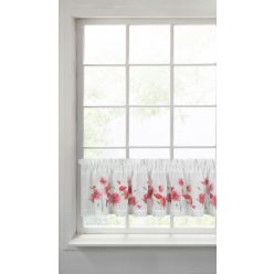   Mari pipacs mintás vitrázs függöny Fehér/piros 30x150 cm