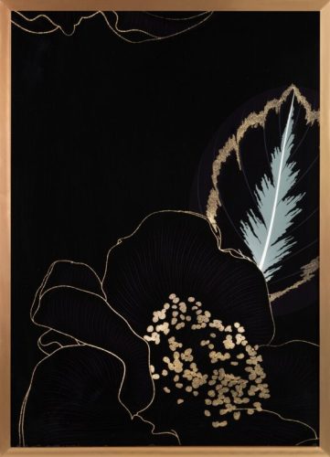 Peonia3 falikép Fekete 53x73 cm