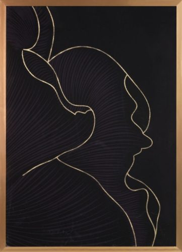 Peonia6 falikép Fekete/arany 53x73 cm