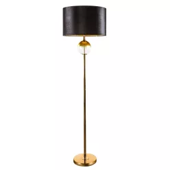   Kaja 02 állólámpa bársony búrával Fekete/arany 43x157 cm