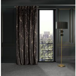   Victoria3a bársony sötétítő függöny Fekete/pezsgő 140x270 cm