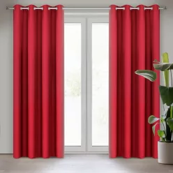 Rita egyszínű dekor függöny Piros 140x250 cm