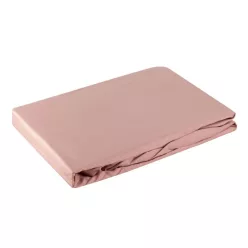   Nova3 pamut-szatén gumis lepedő Pasztell rózsaszín 220x200 cm +30 cm