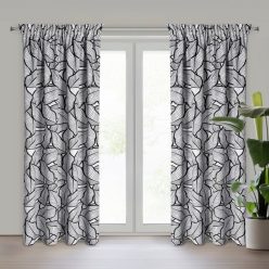 Romi mintás dekor függöny Fehér/fekete 140x270 cm