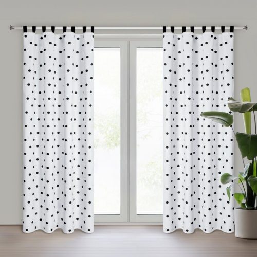 Busa mintás dekor függöny Fehér/fekete 140x270 cm