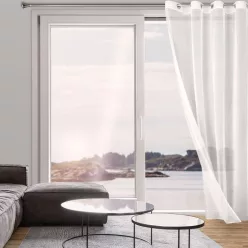   Tamina matt anyagú mikrohálós fényáteresztő függöny Fehér 140x250 cm