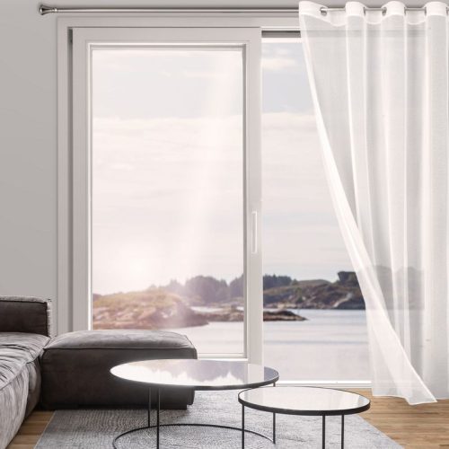 Tamina matt anyagú mikrohálós fényáteresztő függöny Fehér 140x250 cm