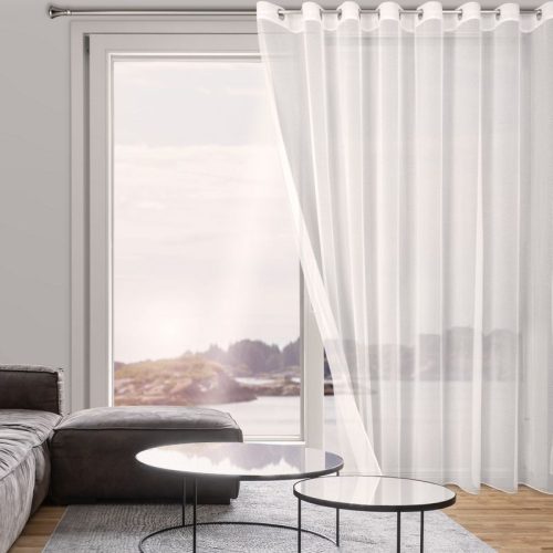 Tamina matt anyagú mikrohálós fényáteresztő függöny Fehér 350x250 cm