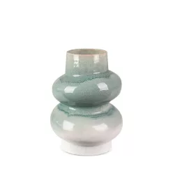 Liana kerámia váza Krémszín/menta 17x17x23 cm
