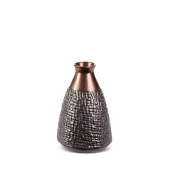 Morena kerámia váza Acélszürke/bronz 16x16x24 cm