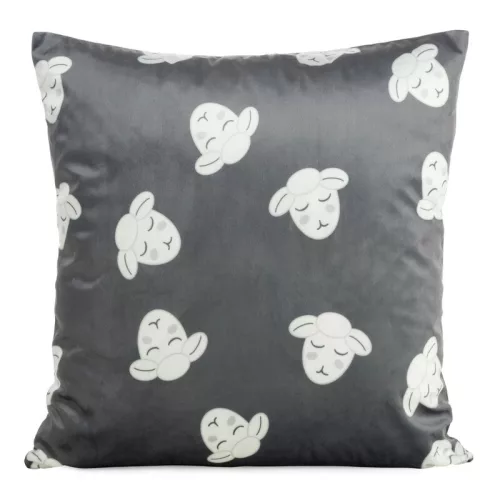 Po bársony párnahuzat Acélszürke 45x45 cm