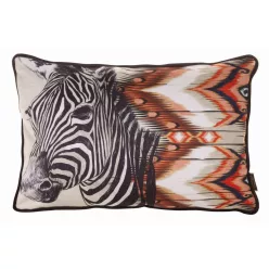 Cebra bársony díszpárna Bézs/bordó 45x30 cm