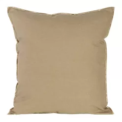   Egyszínű párnahuzat vászon szövetből arany szálú szegéllyel Bézs 45x45 cm
