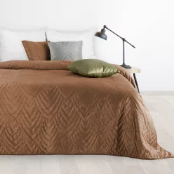   Luiz6 bársony ágytakaró fényes márvány hatású mintával Téglavörös 170x210 cm