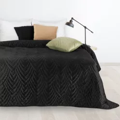   Luiz6 bársony ágytakaró fényes márvány hatású mintával Fekete 220x240 cm