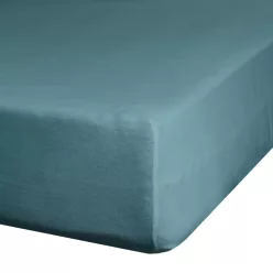   Nova3 pamut-szatén gumis lepedő Petrolkék 180x200 cm +30 cm