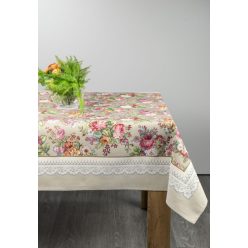   Virágmintás gobelin asztalterítő Olívazöld 140x180 cm +/- 5%