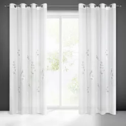 Isabel virág mintás dekor függöny Fehér 140x250 cm