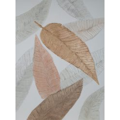   Őszi levelek absztrakt festmény 512 Világosszürke/barna 90x120 cm