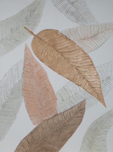 Őszi levelek absztrakt festmény 512 Világosszürke/barna 90x120 cm