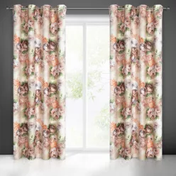   Altea sötétítő függöny nyári virág mintával Bézs/sárga 140x250 cm