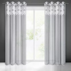   Estera fehér pöttyös függöny bohó stílusban 140x250 cm
