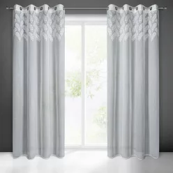   Anet fényáteresztő függöny levél mintával Fehér 140x250 cm