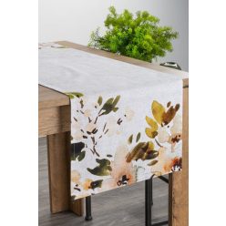 Tavaszi virágmintás pamut asztali futó Natúr 40x140 cm