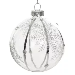 Üveg karácsonyfadísz sz181a Ezüst 8 cm