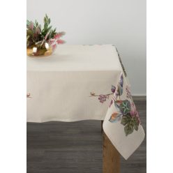   Virágmotívummal díszített gobelin asztalterítő Natúr 140x180 cm +/-5%