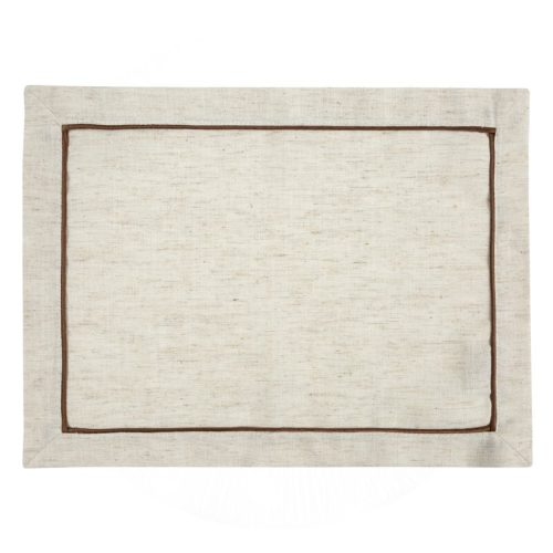 Regina természetes színvilágú barna díszbetétes 4db-os tányér alátét szett Natúr 30x40 cm