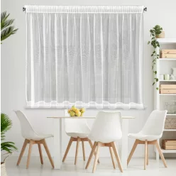   Fényes mikrohálóból készült függöny csipkével Fehér 350x145 cm