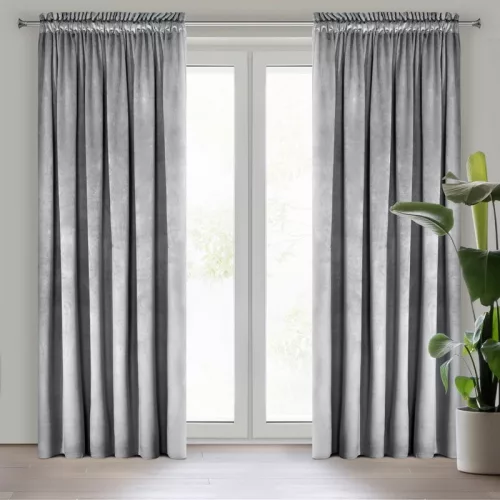 Rosa bársony sötétítő függöny Ezüst 135x300 cm