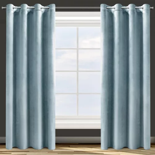 Rosa bársony sötétítő függöny Tengerkék 140x250 cm