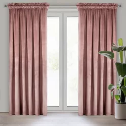 Rosa bársony sötétítő függöny Rózsaszín 135x300 cm