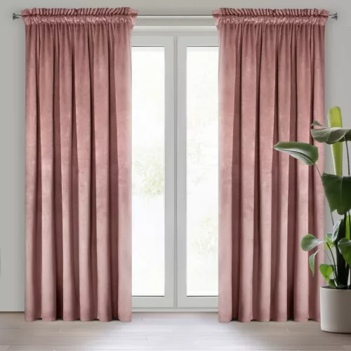 Rosa bársony sötétítő függöny Rózsaszín 135x300 cm