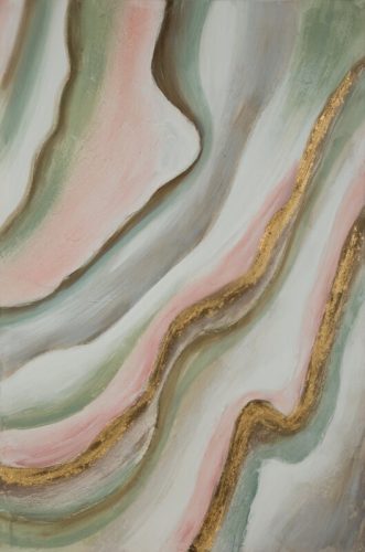 Absztrakt festmény 590 Zöld/rózsaszín 60x90 cm