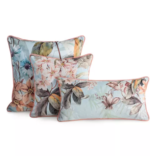 Arleta díszpárna Világoskék/bézs 62x16x16 cm