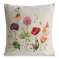   Gobelin párnahuzat mezei virágokkal Szürke 45x45 cm  +/-5%