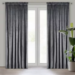 Melanie bársony sötétítő függöny Grafit 140x270 cm