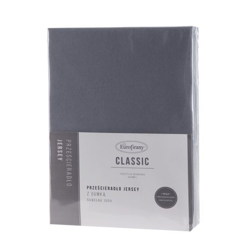 Jersey3 pamut gumis lepedő Acélszürke 240x220 cm + 30 cm