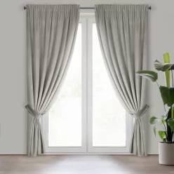   Antara bársony sötétítő függöny megkötővel Szürke 140x300 cm