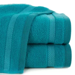 Riki csíkos pamut törölköző Világos türkiz 50x90 cm