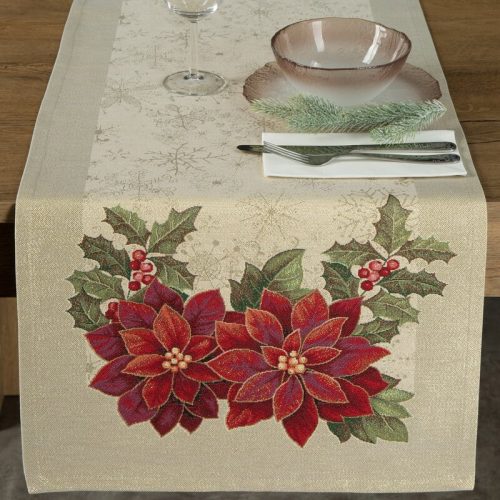 Gobelin karácsonyi asztali futó fényes fonallal Arany 50x110 cm +/-5%