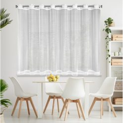   Fényes mikrohálóból készült horgolt csipke függöny Fehér 300x145 cm