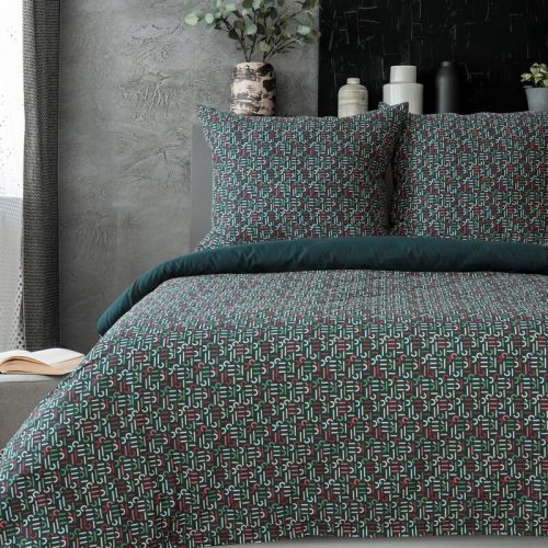 Esprit pamut ágyneműhuzat Palackzöld 200x220 cm - 70x80 cm 2db