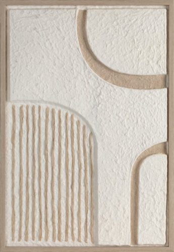 Absztrakt falikép 601b keretezve Fehér/bézs 40x60 cm